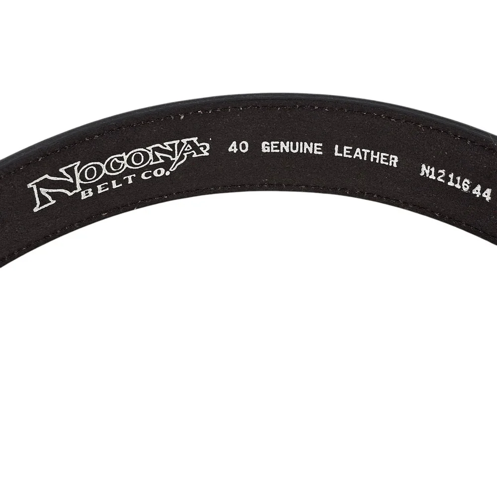 Nocona Belt Brown Leather overlay detailing size 40